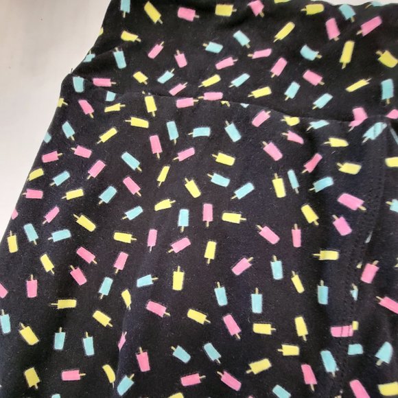 LuLaRoe One Size OS Legging Summer Popsicle Ice Cream Black Pink Yellow Blue - Picture 2 of 6